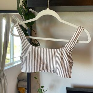 Striped bathing suit top